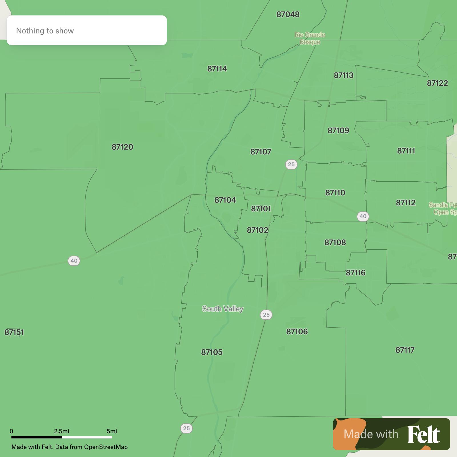 ZIP Codes in the city of Albuquerque, New Mexico