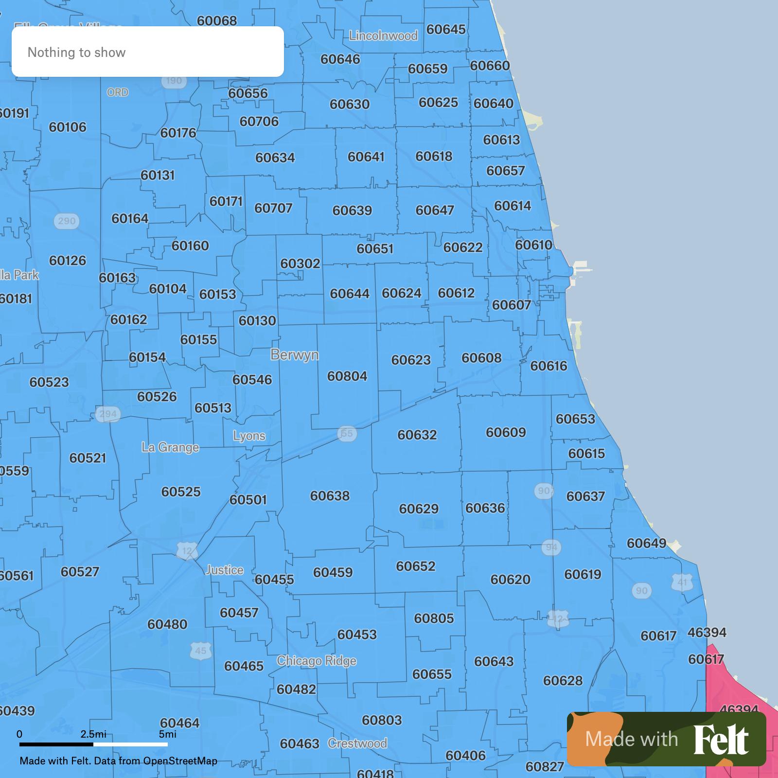 ZIP Codes in the city of Chicago, Illinois