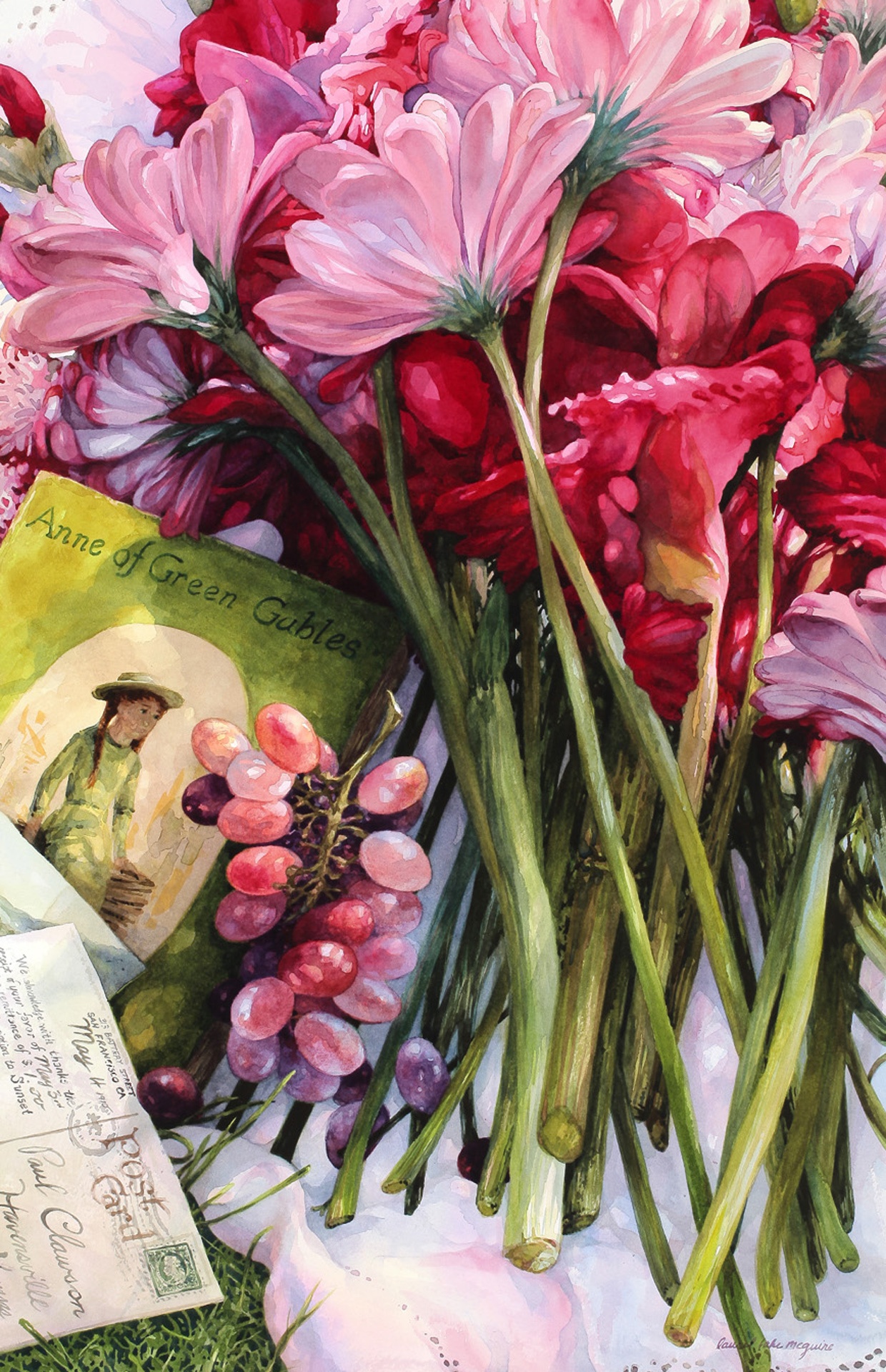 "Swiftly the Days" Laurel Lake McGuire, watercolor 23"x15"