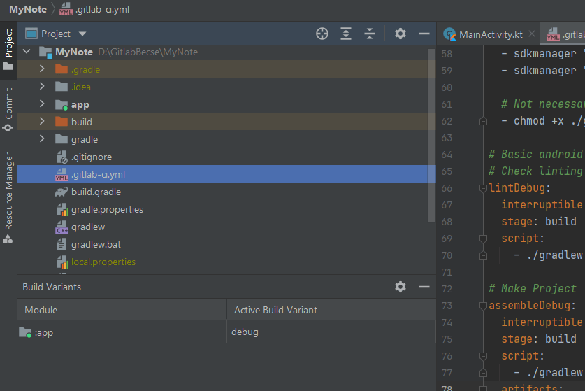 Setup Gitlab CI For Android 个人笔记