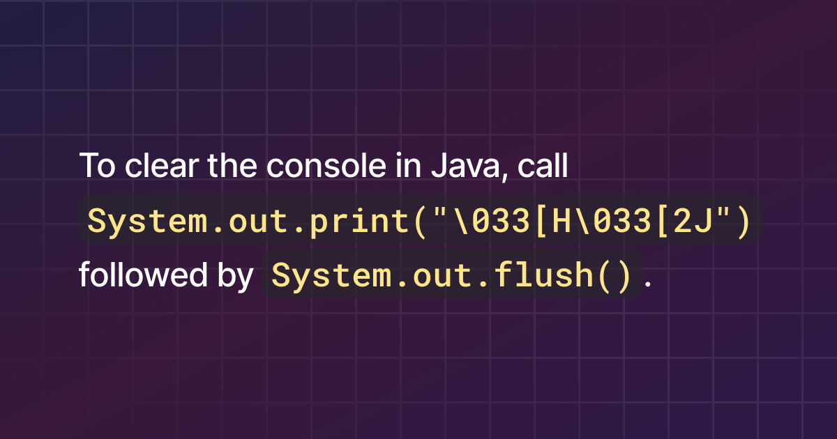 How to clear the screen in Java?