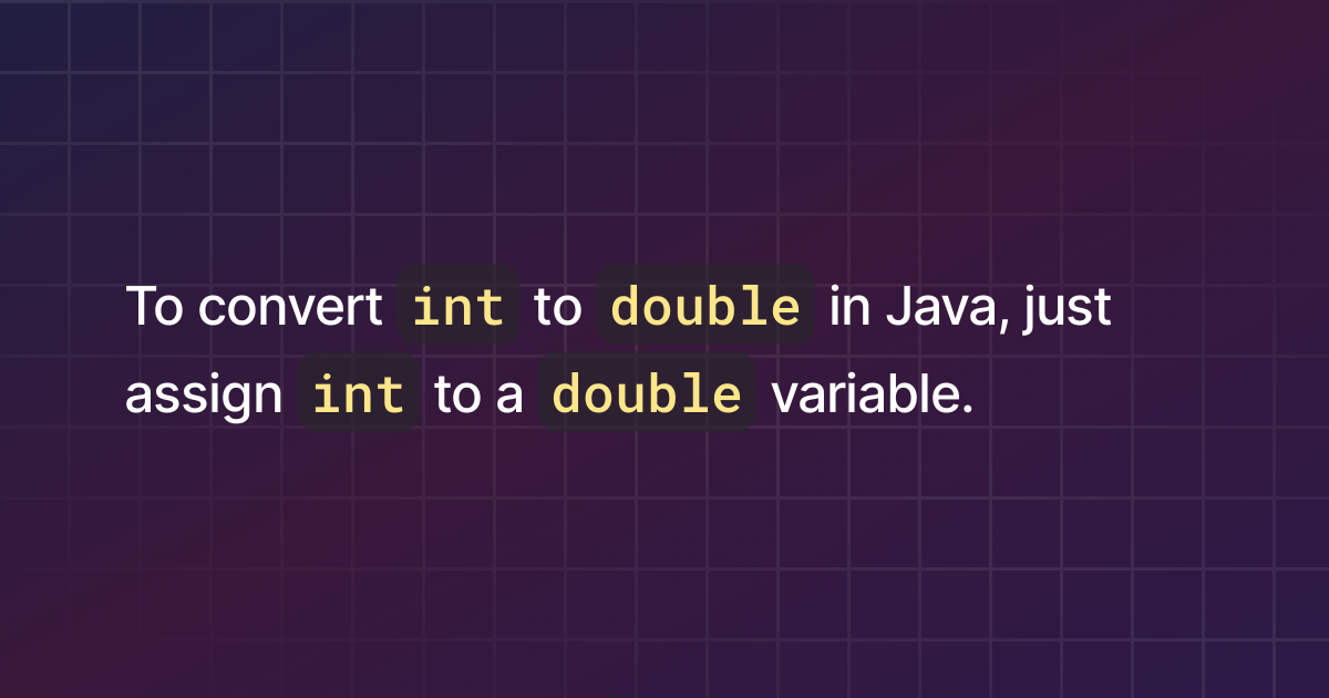 How to convert int to double in Java?