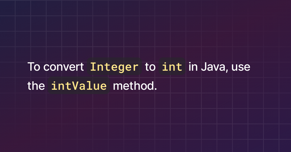 How to convert Integer to int in Java?