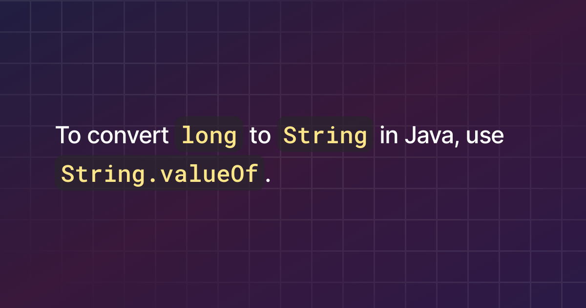 How to convert long to String in Java?