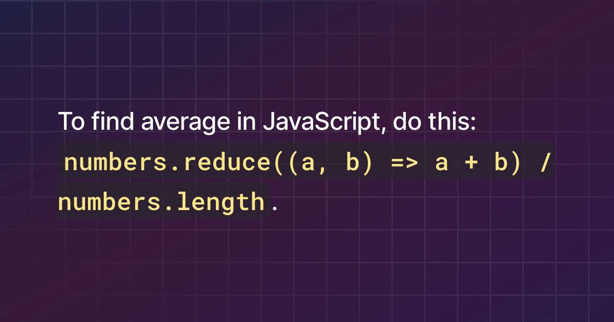 How to find average in JavaScript?