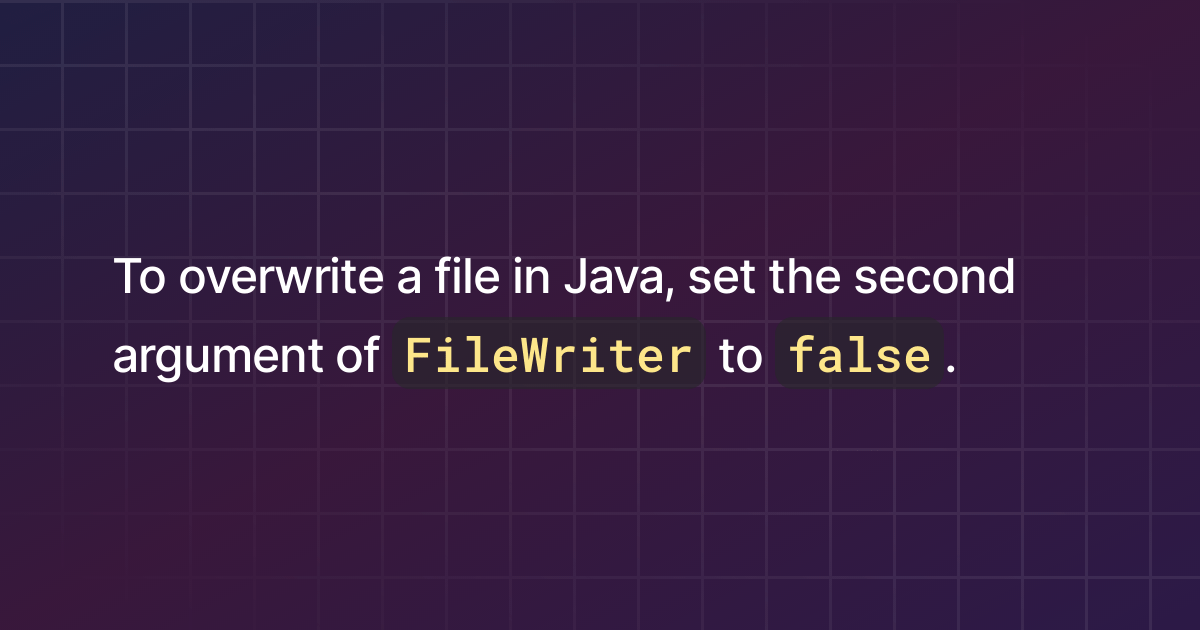 How to overwrite a file in Java?