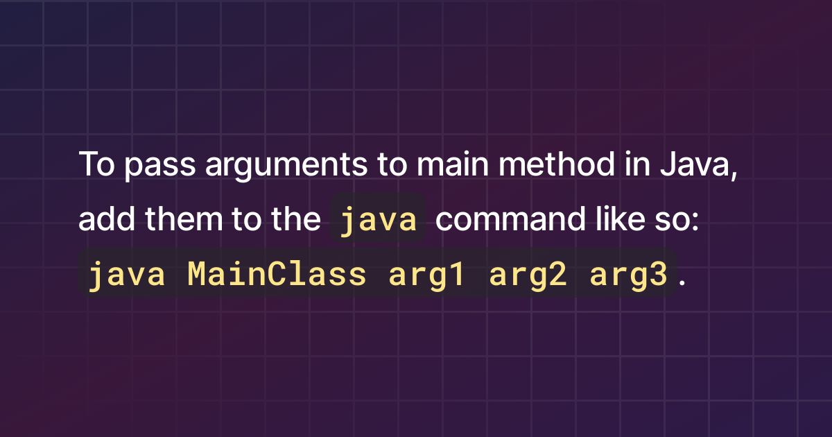 How to pass arguments to main method in Java?