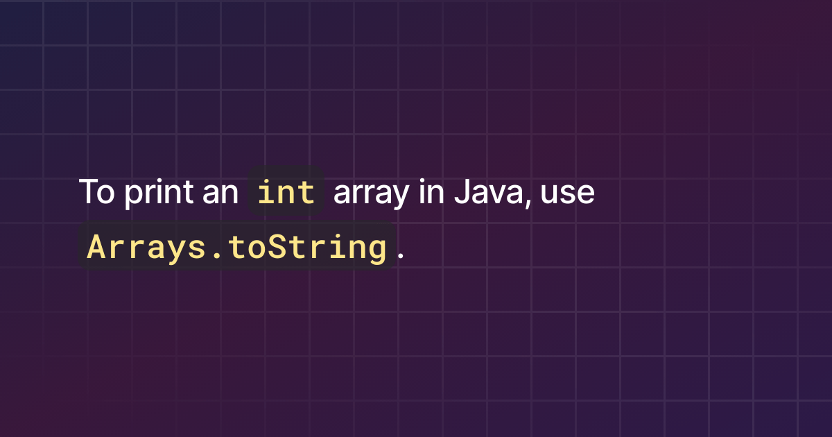 How to print an int array in Java?