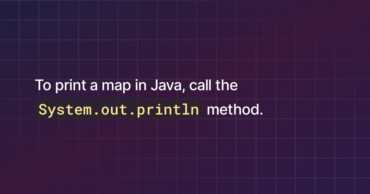 How to print a map in Java?