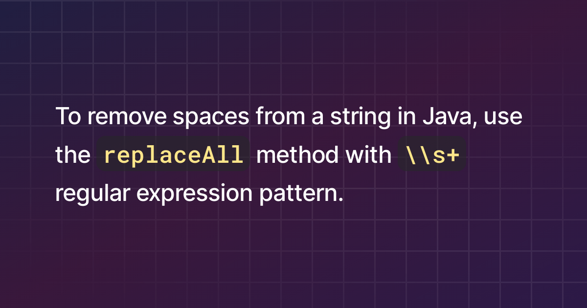 How to remove spaces from a string in Java?