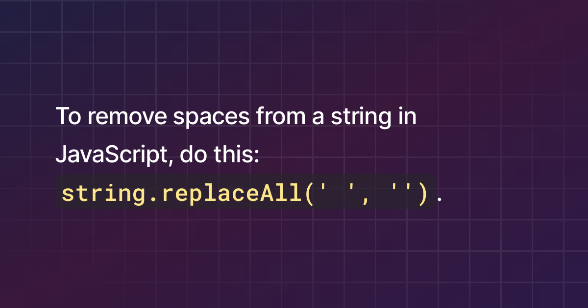 How to remove spaces from a string in JavaScript?