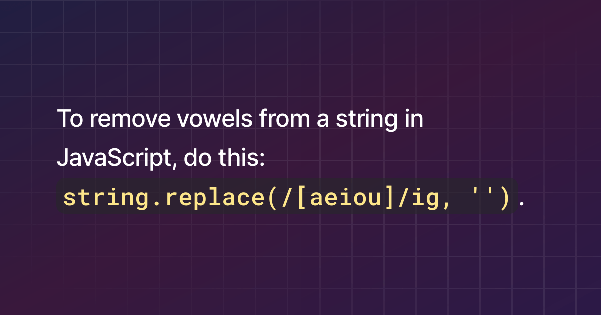 How to remove vowels from a string in JavaScript?