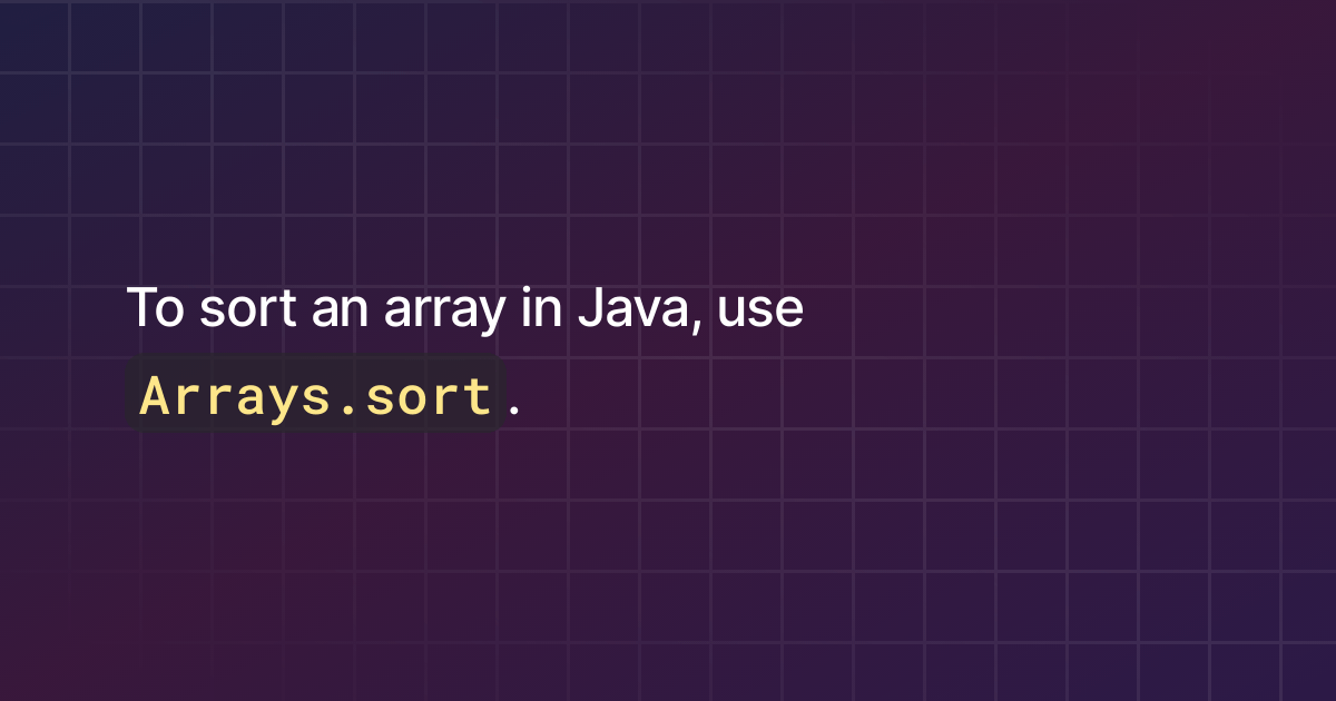 How to sort an array in Java?