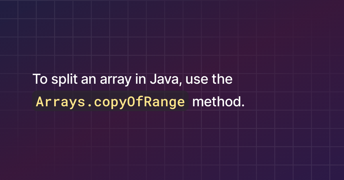 How to split an array in Java?