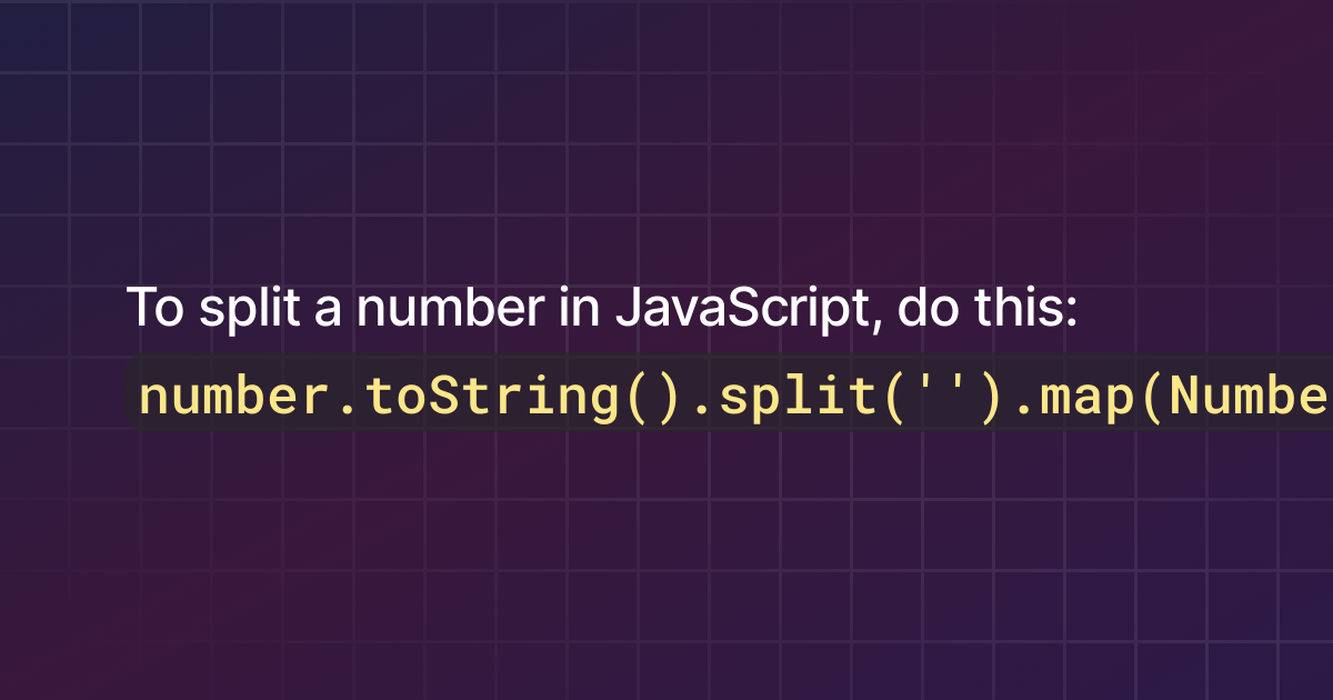 How to split numbers in JavaScript?
