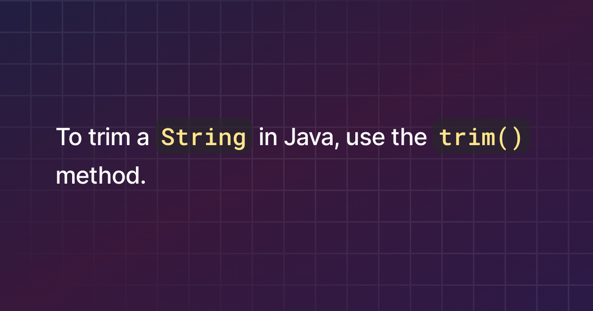 How to trim a String in Java?