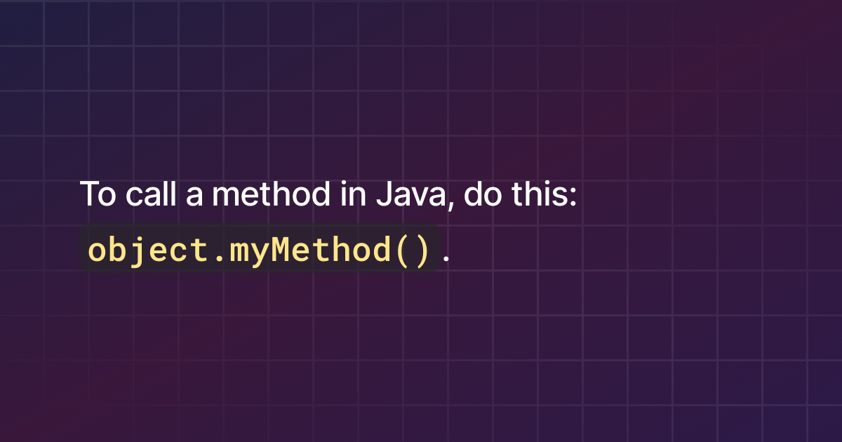 How to call a method in Java?