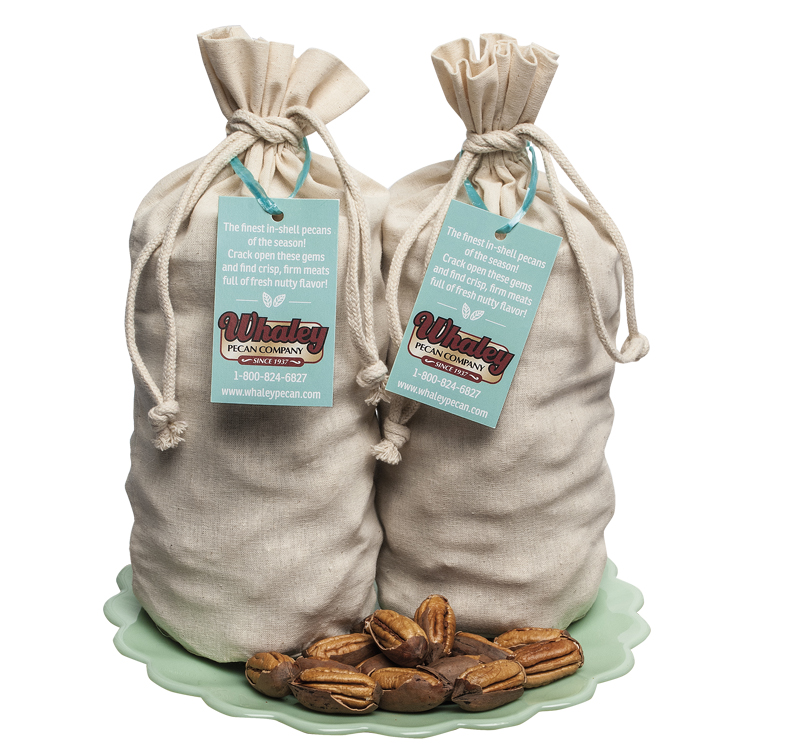In Shell Schley Pecans Gift Bag 2 lbs. Whaley Pecan Company Quality