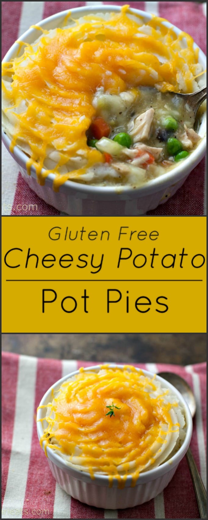 Cheesy PotatoCrusted Chicken Pot Pies What A Girl Eats