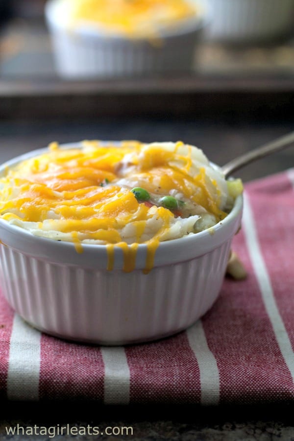Cheesy PotatoCrusted Chicken Pot Pies What A Girl Eats