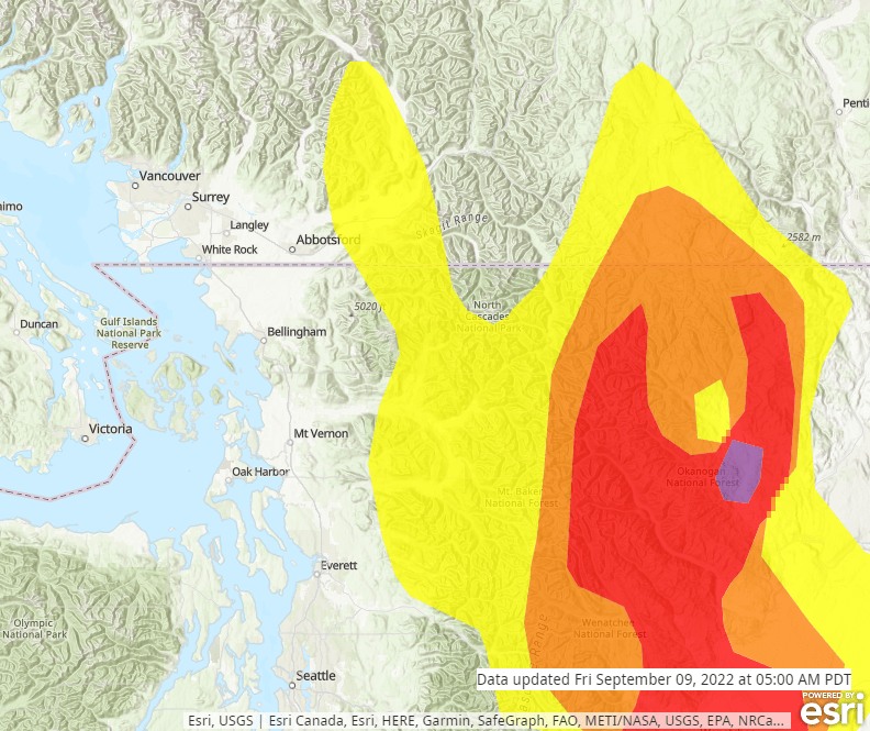 AirNow Air Quality Map as of 5am on September 9, 2022. News