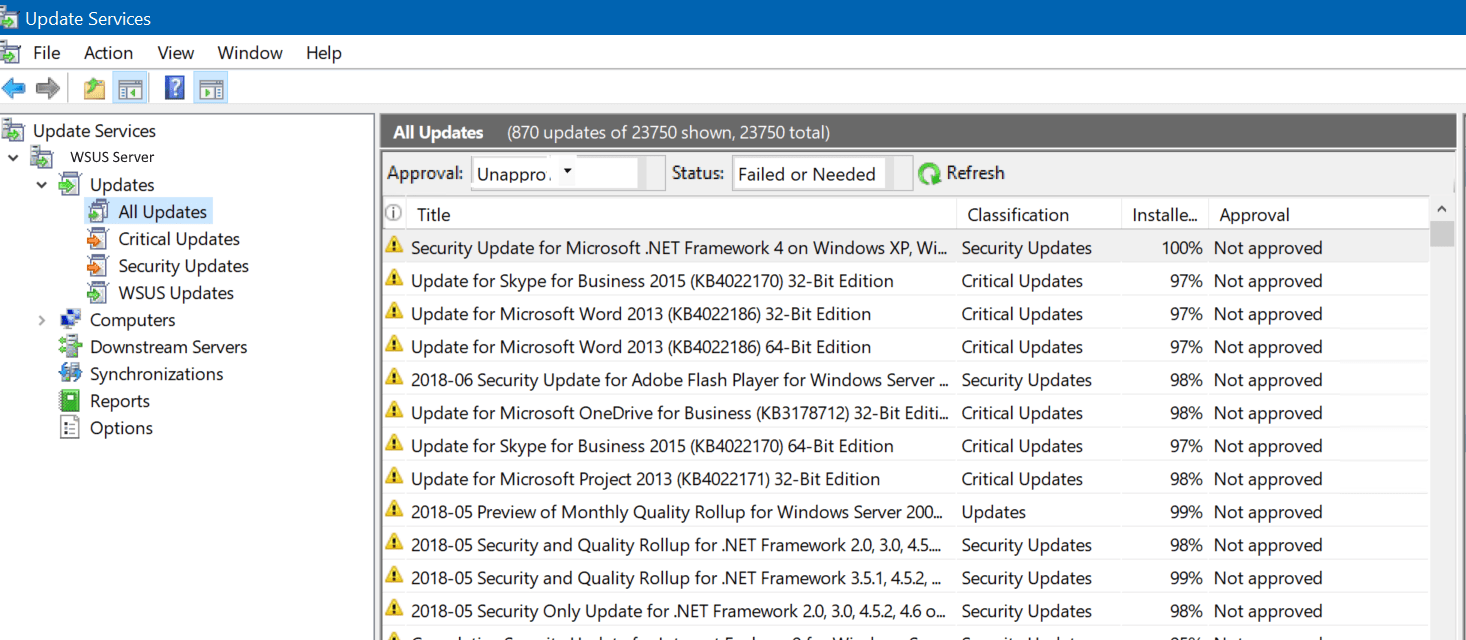 WSUS 2016 Client Connectivity Troubleshooting