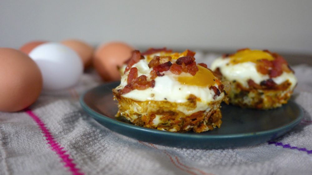 Eggs and Bacon in Sweet Potato Cups What Great Grandma Ate