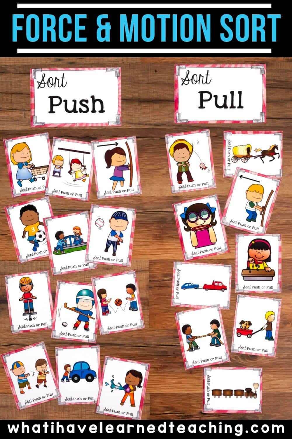 Push and Pull Examples Science Sorting Activity