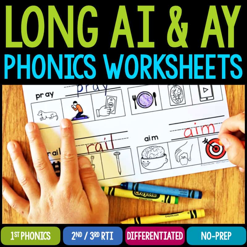Vowel Teams Ai Ay Worksheets And Activities No Prep Long A Phonics