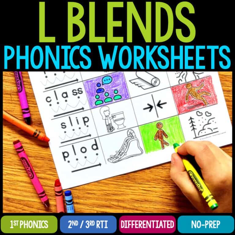 Blends BUNDLE Worksheets and Activities No-Prep Phonics Worksheets