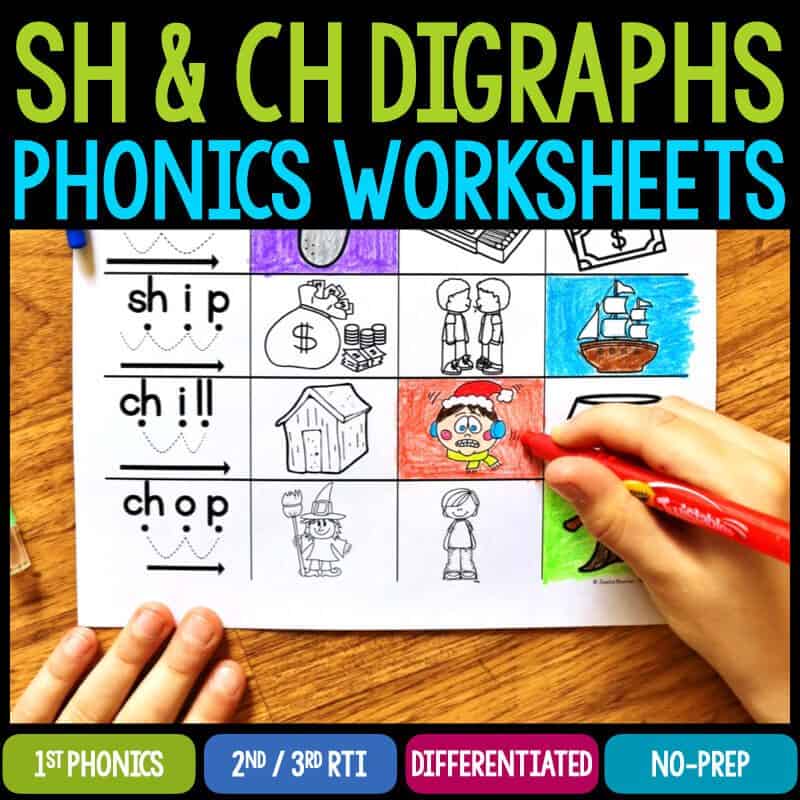 SH & CH Digraphs Phonics Worksheets & Activities