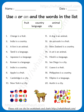 Complete the Sentences with a or an - Your Home Teacher