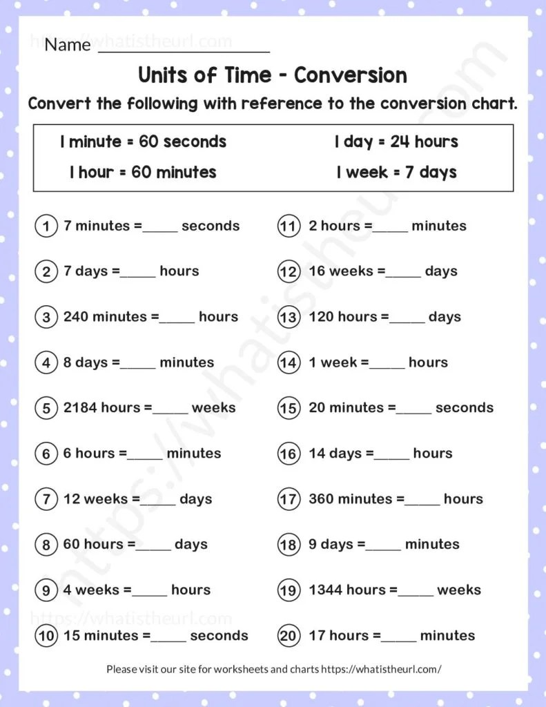 Units of Time Conversion with Hours, Minutes, Day and WeekExercise 13