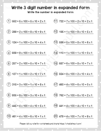 Write numbers in expanded form - Exercise 1 - Your Home Teacher