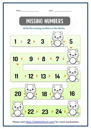 Find and write the missing numbers - Your Home Teacher
