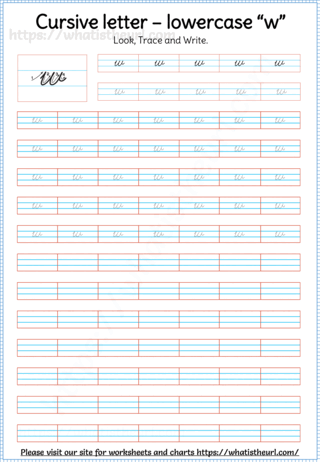 Lowercase Cursive Letter w - Your Home Teacher
