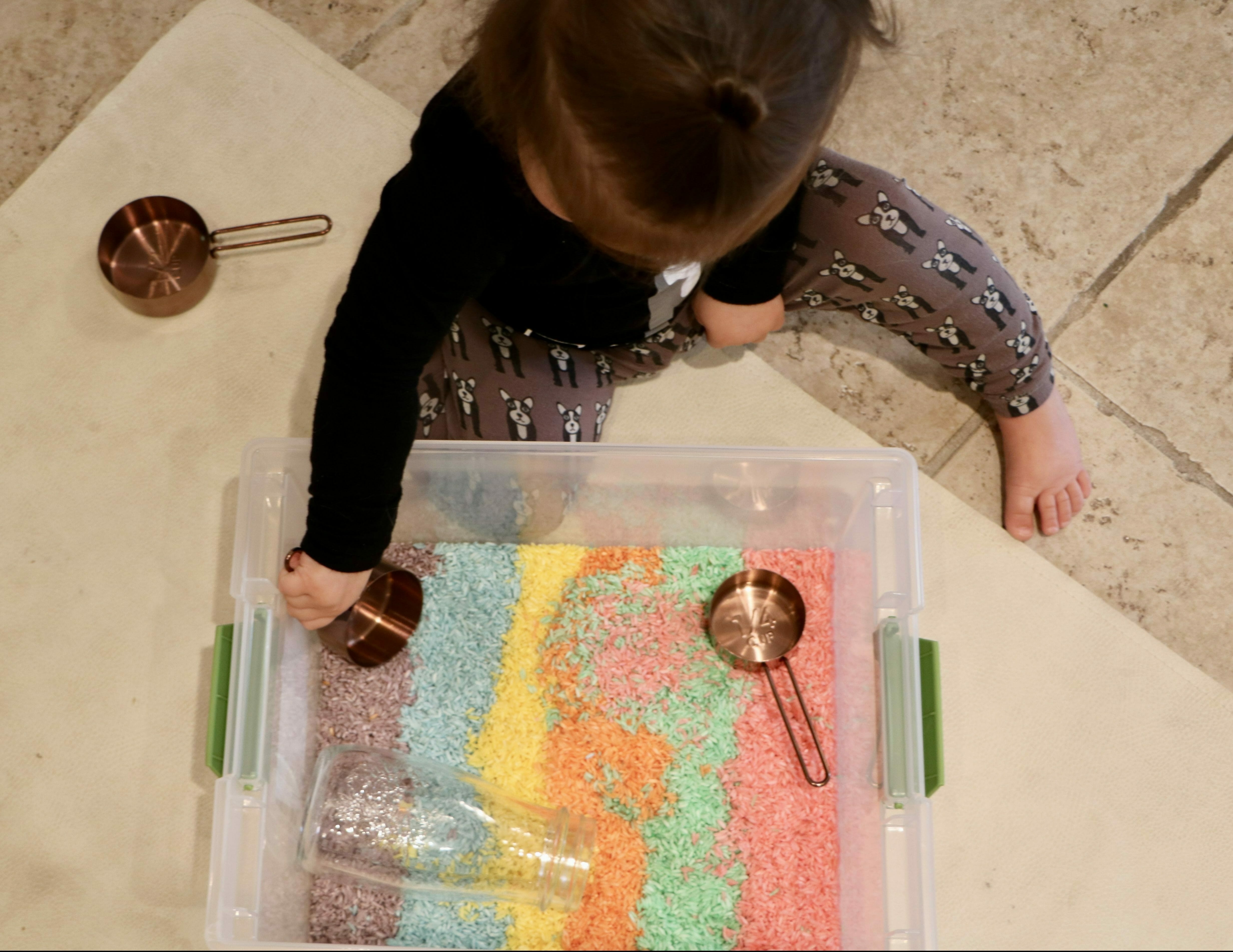 Rainbow Rice (Sensory Bins) Showit Blog