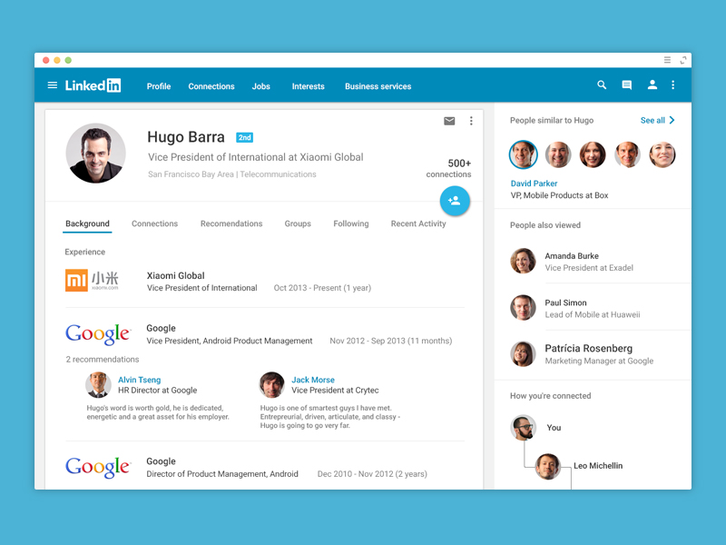 LinkedIn Homepage and UI Redesign Concepts