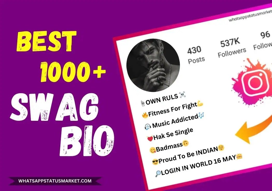 Best 1000+ Swag Bio For instagram in Hindi 2024 [NEW]