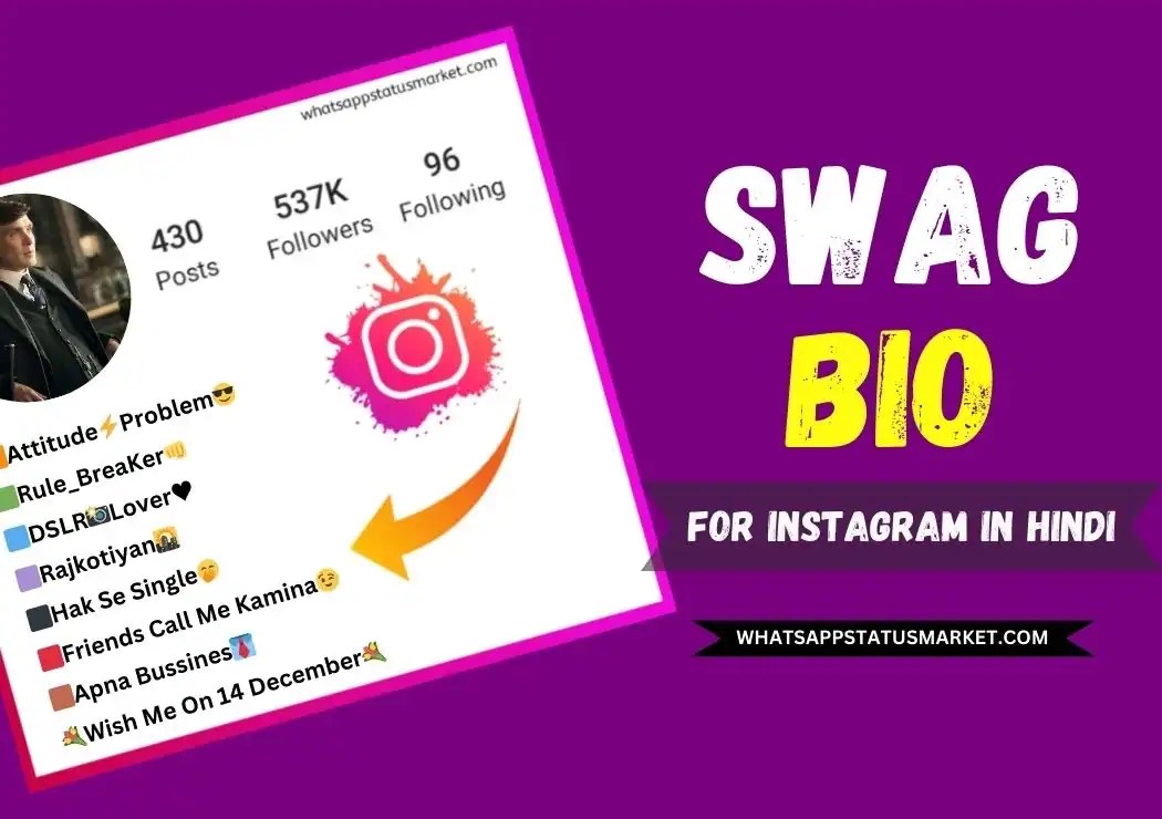 Best 1000+ Swag Bio For instagram in Hindi 2024 [NEW]