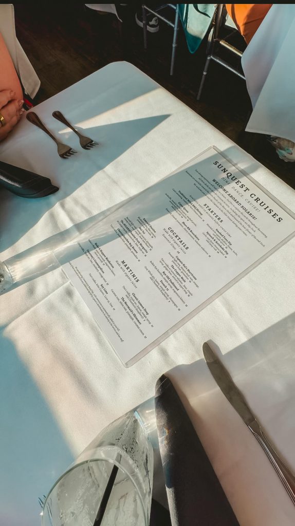 What Savvy Said Sunquest Dinner Cruise (Destin, FL) - A Mini Review - in photo: menu