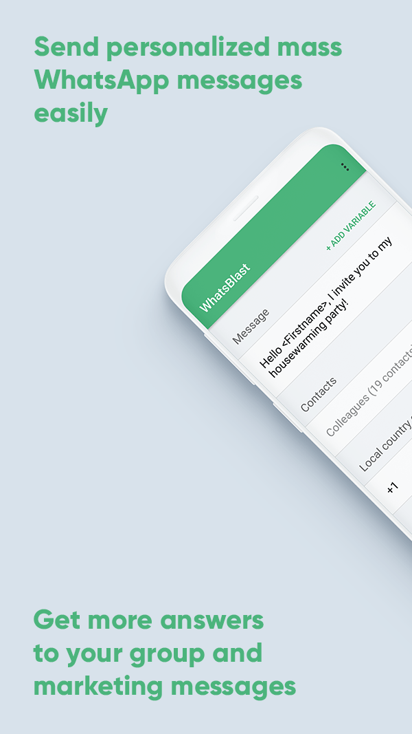 WhatsBlast Bulk Messaging Send personalized mass WhatsApp messages