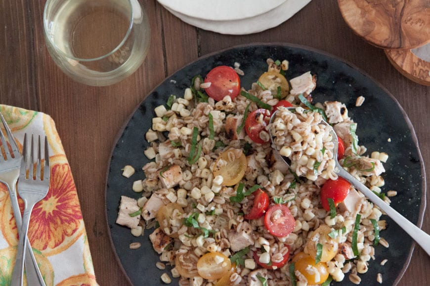 Chicken, Corn and Farro Salad What's Gaby Cooking