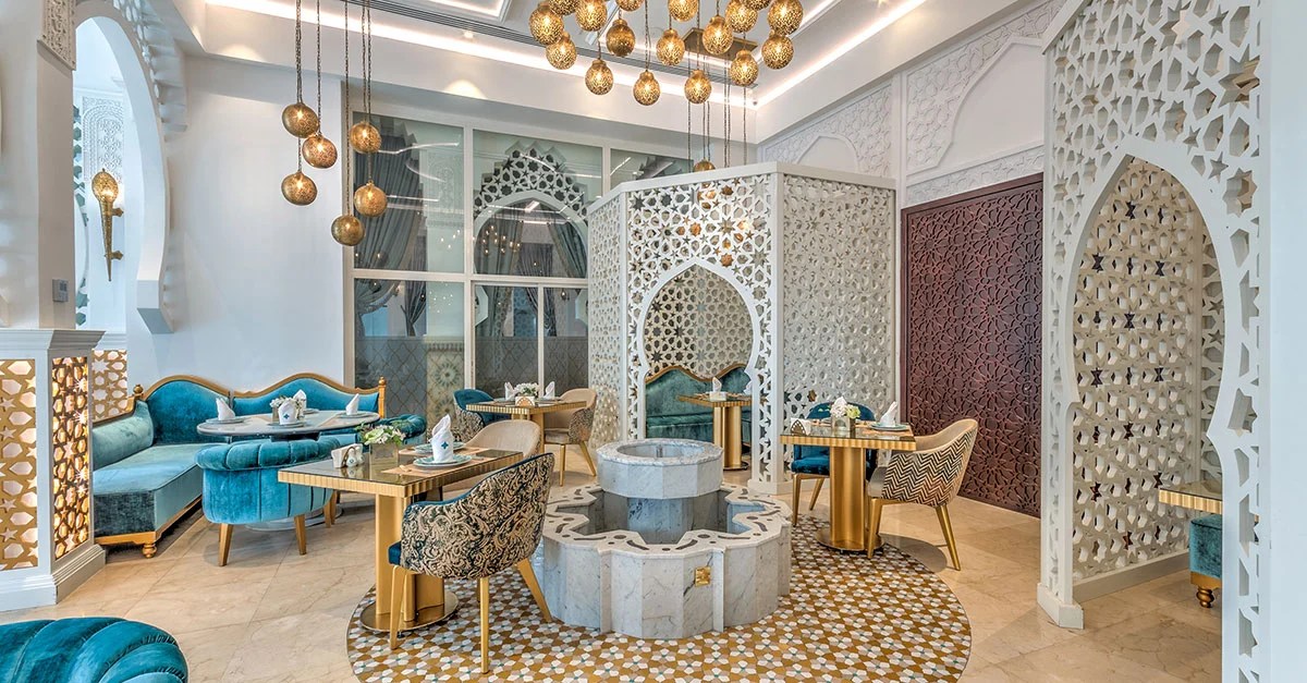 Tuck into Moroccan cuisine at this restaurant in Downtown Dubai