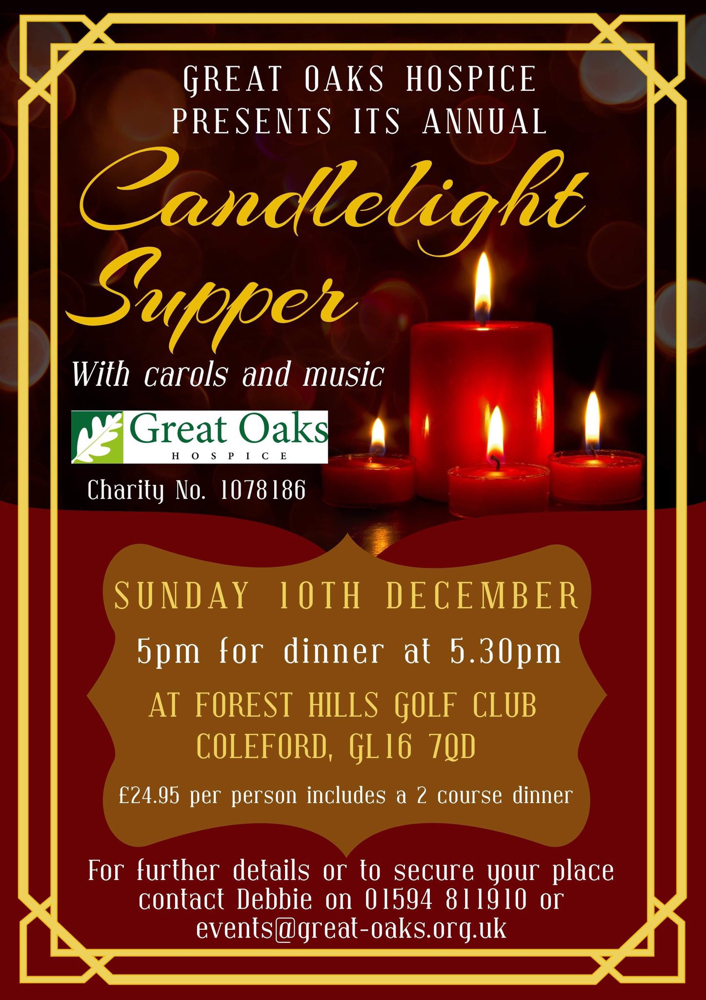 Candlelight Supper with Cinderford Town Band in aid of Great Oaks