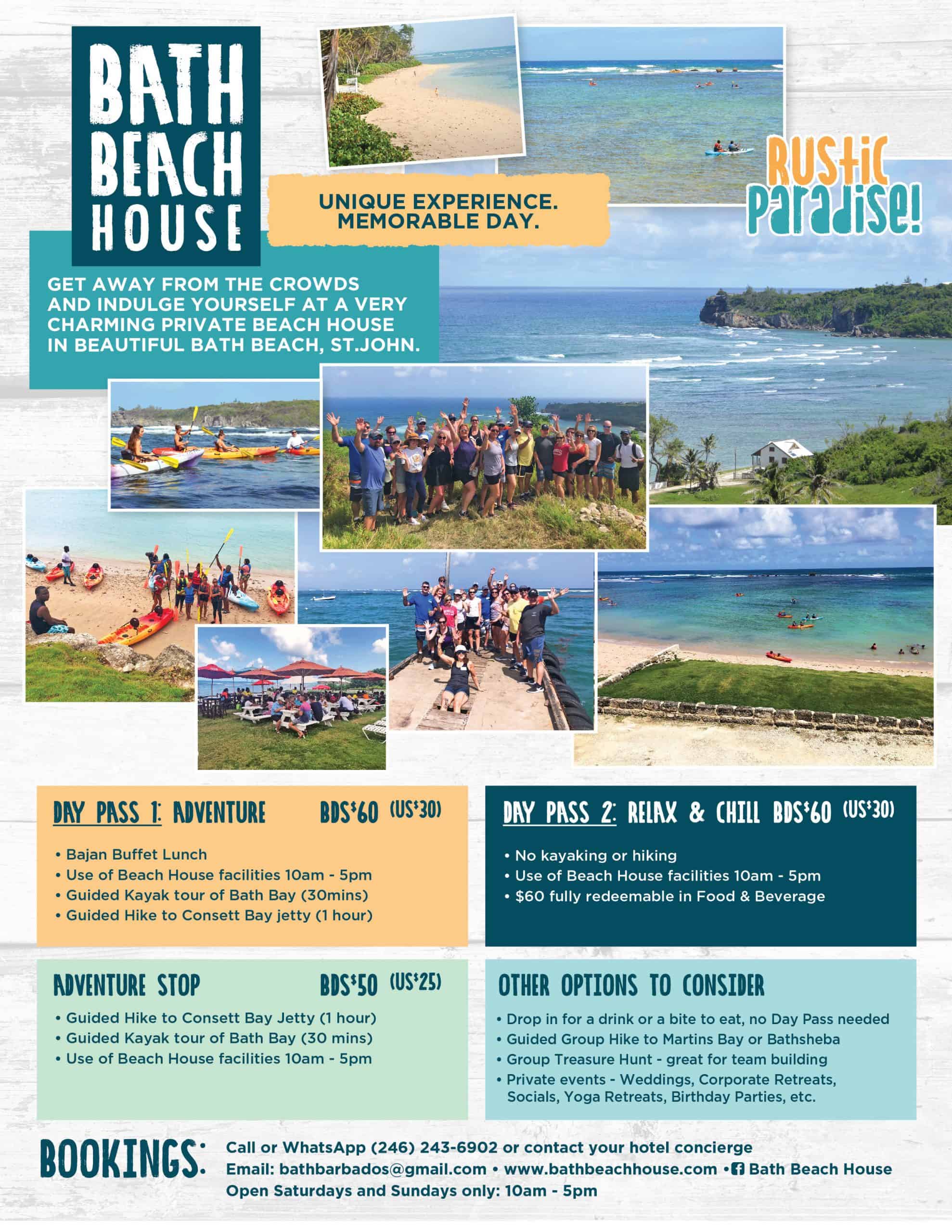 Bath Beach House Day Pass What's On In Barbados 20201101 to 20201129