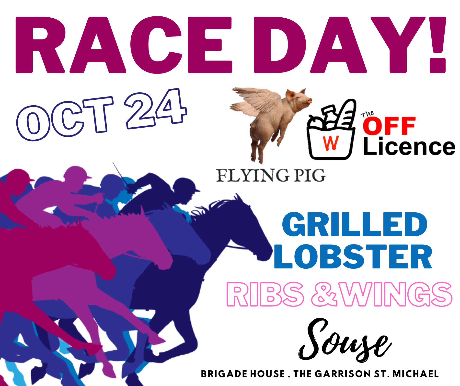 Barbados Events January 2023 Off Licence Barbados x Flying Pigs Race Day Lime What's On In