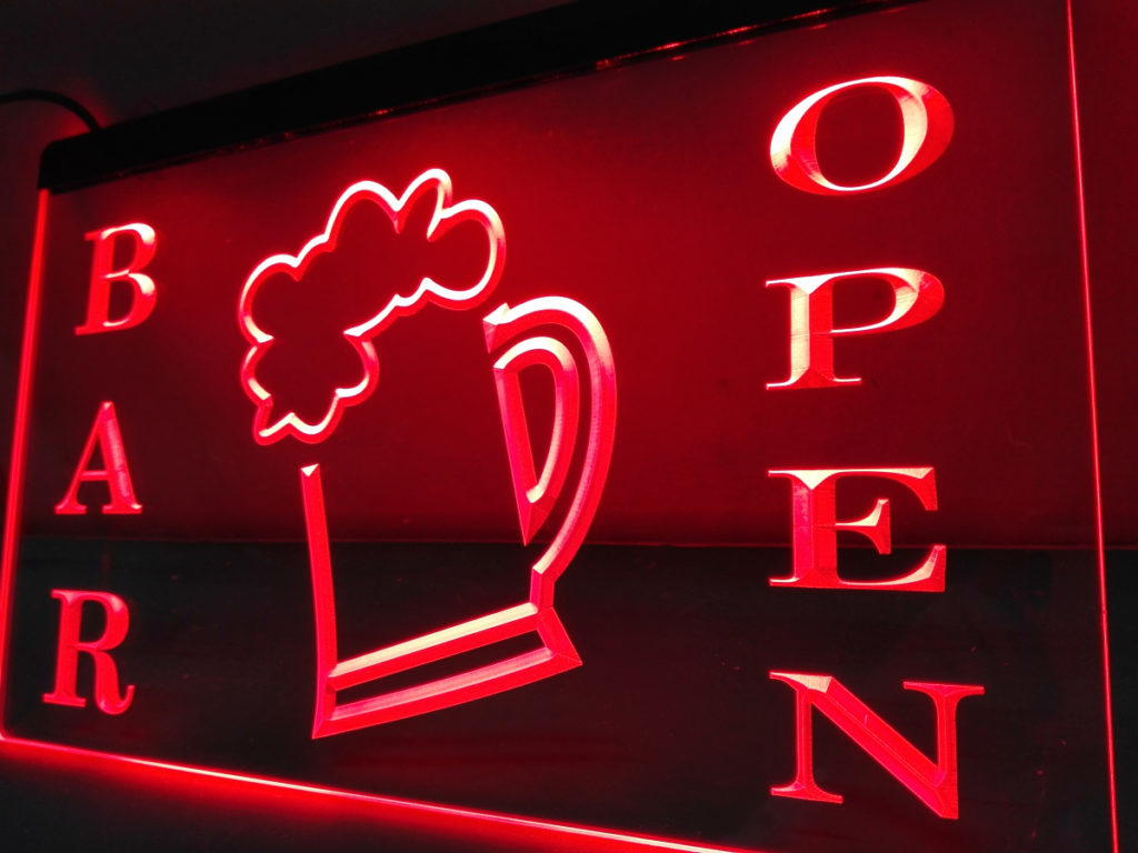 Bar Open neon sign LED sign shop What's your sign?