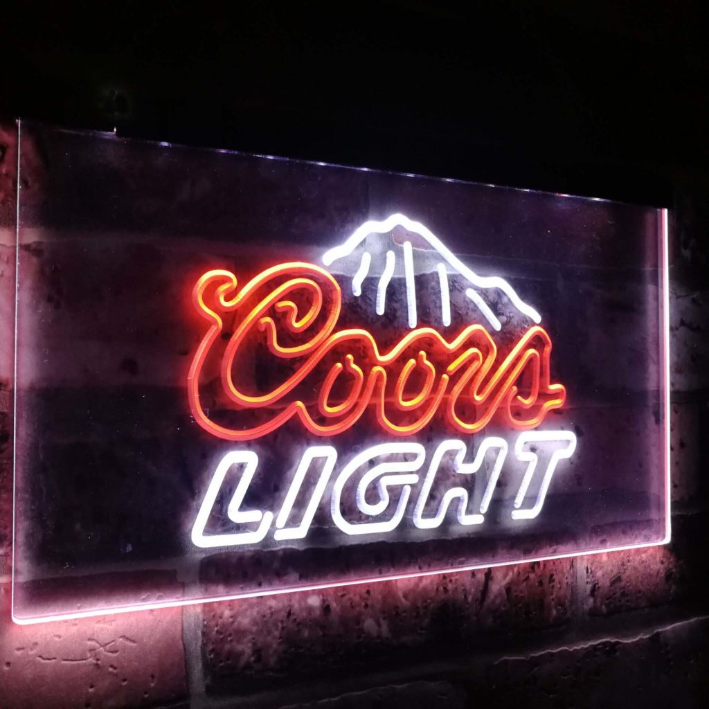 Coors Light Mountain Beer Bar Decoration Gift Dual Color Led Neon Sign