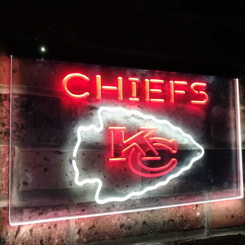 Kansas City Chiefs Football Bar Decor Dual Color Led Neon Sign neon